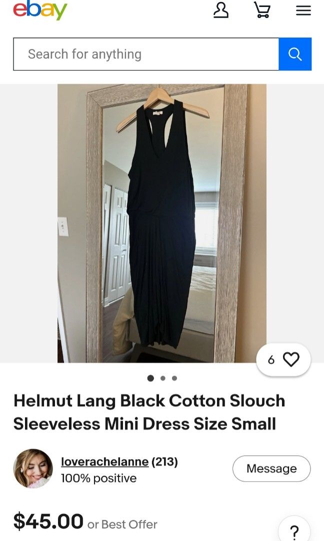 Helmut Lang Black Sleeveless Dress (Category: Dresses) located in Naga. Submitted by secondspinv2 (Listing ID 1435301084, Image 2). Description: Helmut Lang Black Sleeveless Dress ✅Size: M ✅Waist: 26 To 30 ✅Length: 43 ✅Color Rate: 9.5/10 ✅Issue: Minimal Lose Stitch ✅Need Wash ✅Location: Bicol Naga City, Camarines Sur ✅Courier: J&T Express/Flash Express ✅MOP: Gcash only.