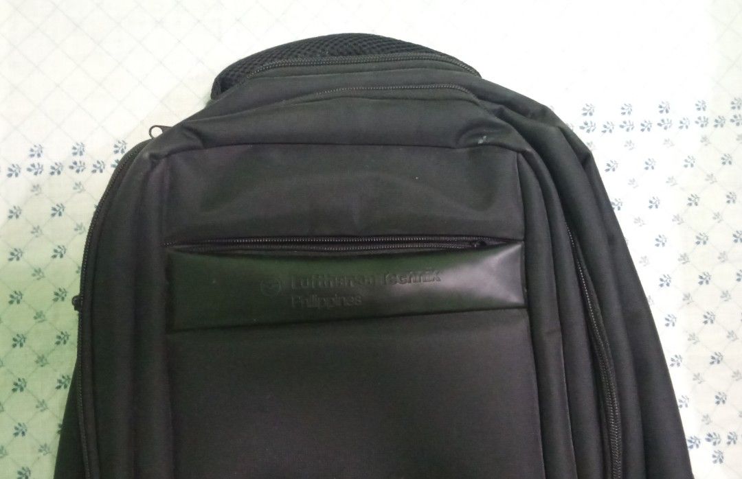 High Quality: Utility Backpack / Fashion Bag (Category: Backpacks) located in Cavite. Submitted by sproutfix (Listing ID 1435236258, Image 2). Description: From Lufttansa Technik Philippines - color: deep black with leather on the outer sides of the bag - with Three zipper pockets: 1st big pocket can fit a laptop with specialized foam compartment, notebook and pencil organizer inside the 2nd zipper, extra large pocket on the third one - with foam