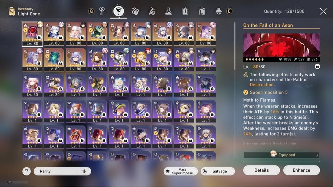 honkai star rail hsr account (Category: Game Gift Cards & Accounts) located in Manila. Submitted by ayumiichishop (Listing ID 1435305649, Image 3). Description: 💫 — ⌗ ࣪ ˖ ⟢ for sale : honkai star rail account (unset user) ✦ information ⊹ tl 70, asia ⊹ og acc, f2p ⊹ well maintained account, can clear endgame ⊹ well built evernight, castorice, phainon, sunday, the herta, e1 robin with lc, e2 bronya (all limited 5*) ✦ paying method: gcash dm me for