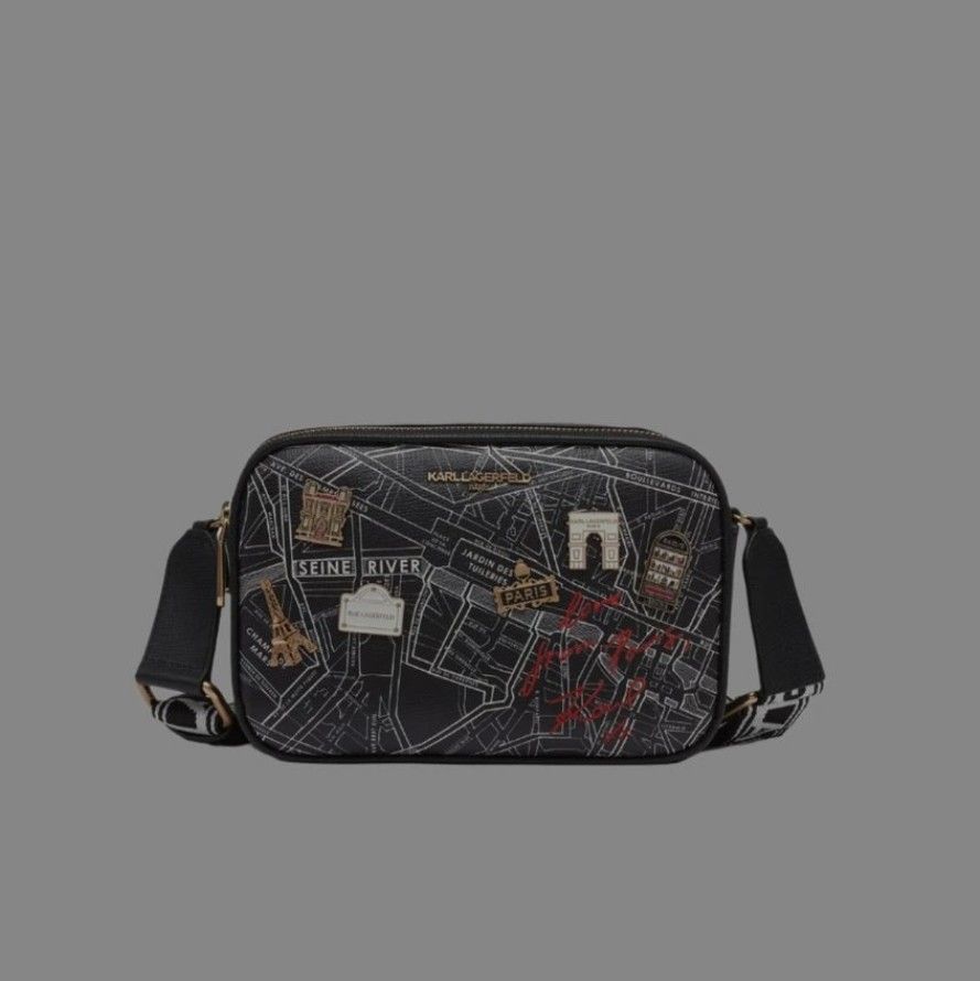 KARL LAGERFELD Maybelle Crossbody Map Black (Category: Cross-body Bags) located in Paranaque City. Submitted by jerrylr (Listing ID 1435299238, Image 1). Description: About this item KARL LAGERFELD MAP BLACK • Features: maybelle crossbody, , everyday, crossbody • 8 x 6 x 3 • Classic, rock-chic style: KLP designer handbags make a statement no matter how you pair them. • Make a statement: Our signature craftsmanship is part of what makes our handba