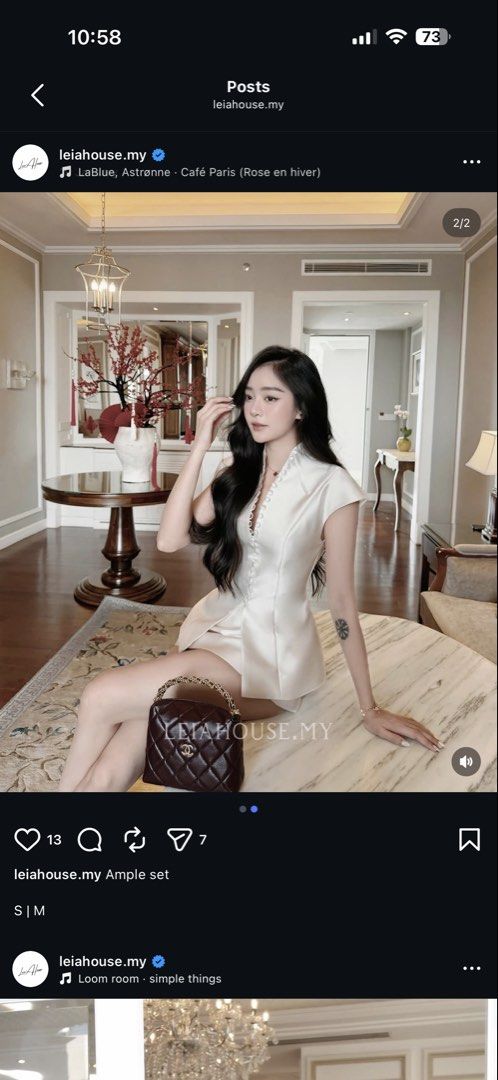 White Ample Set (Category: Sets or Coordinates) located in Shah Alam. Submitted by ommi09 (Listing ID 1435189443, Image 2). Description: - bought it at RM229, never worn it before - doesn’t suit my style.