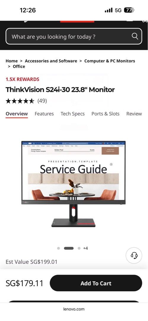 Lenovo ThinkVision S24i-30 23.8" Monitor