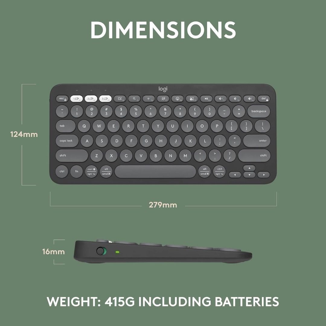 Logitech Pebble Keys 2 K380S Multi Device Portable Keyboard441443924354672645