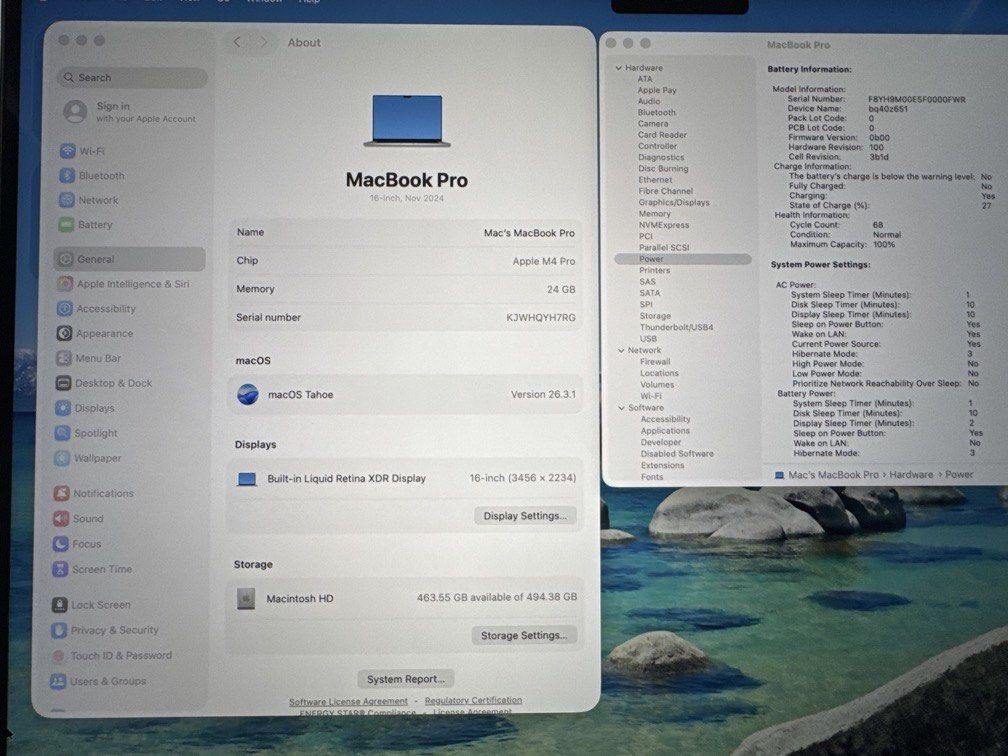 Macbook pro 16” m4 pro/24g/512ssd