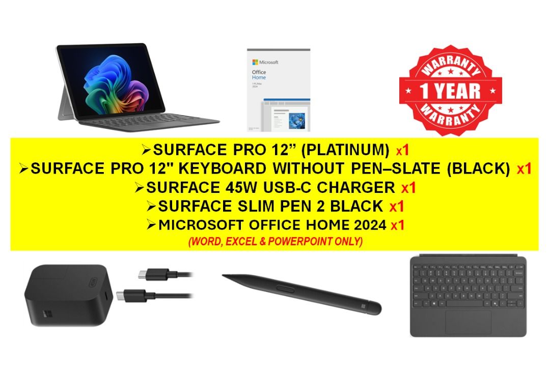 Microsoft Surface Pro 12 Snapdragon X Plus Platinum441386532424929282