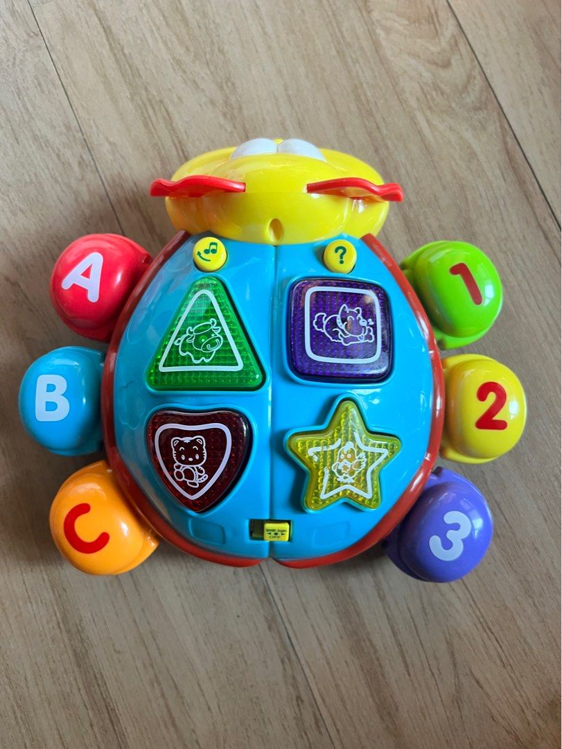 Muscial Beetle Toy (Category: Infant Playtime) located in Pasig City. Submitted by grndhub (Listing ID 1435268775, Image 3). Description: Declutterring! Musical Beetle Toy Pre loved Not moving/crawling but all buttons and sounds are working Good for tummy time. Designed as an interactive, educational learning toy for infants aged 6 to 12 months. Pick up Pasig.