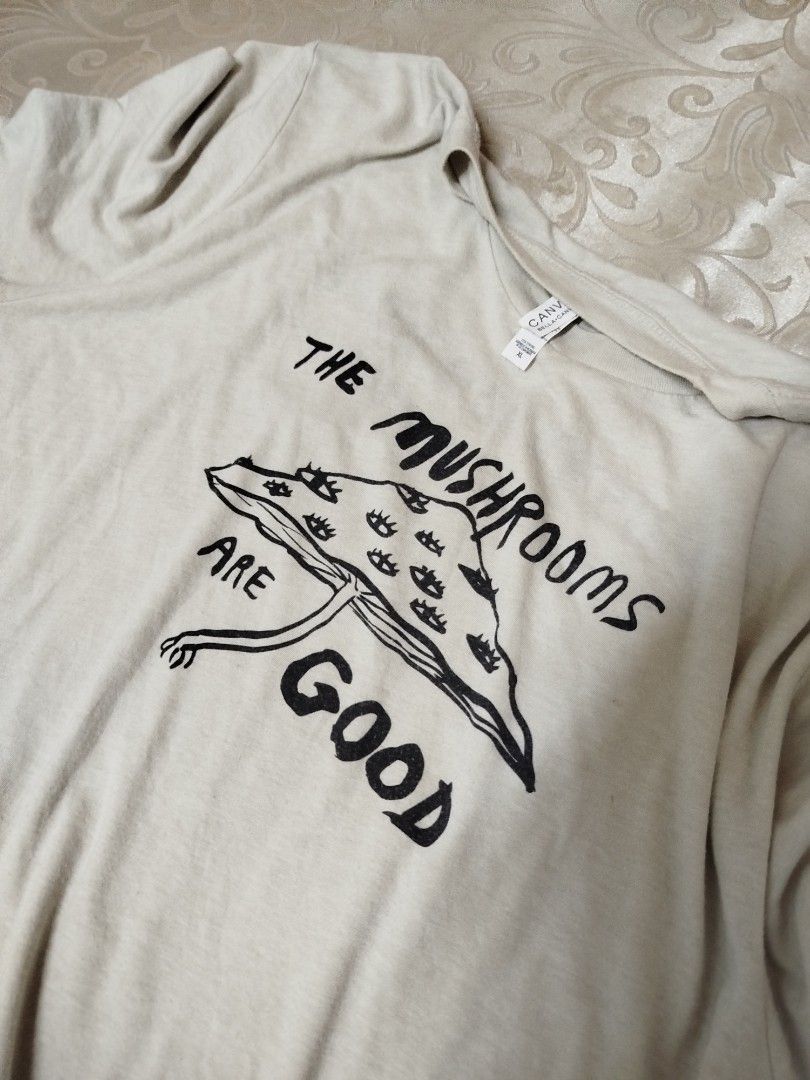 Mushrooms Are Good Statement Tee (Category: Tshirts & Polo Shirts ) located in Quezon City. Submitted by rorshack (Listing ID 1435202341, Image 2). Description: 22 WIDTH 30 LENGTH.