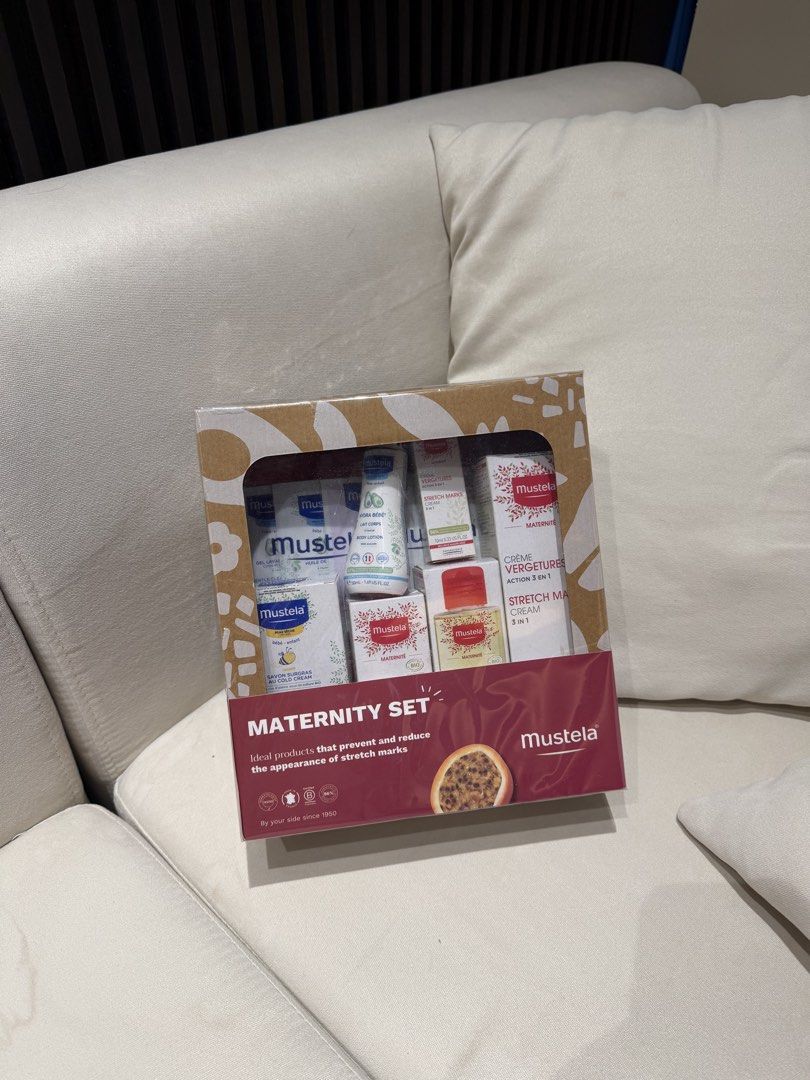 Mustela Maternity Set No. 13 Gift Set Prevent & Reduce Stretchmarks (Category: Maternity Care) located in Quezon City. Submitted by loveniccc (Listing ID 1435262786, Image 2). Description: Mustela Maternite Set No. 13 Value: ₱4,945 Contains: • Stretchmarks Oil 105ml • Stretchmarks Cream 150ml • Nursing Comfort Balm 30ml - Naturalness • Gentle Soap w/ cold cream 100gr. Naturalness V2 Samples: • Hydrabebe Body Lotion 50ml- Naturalness V2 • Gentle C