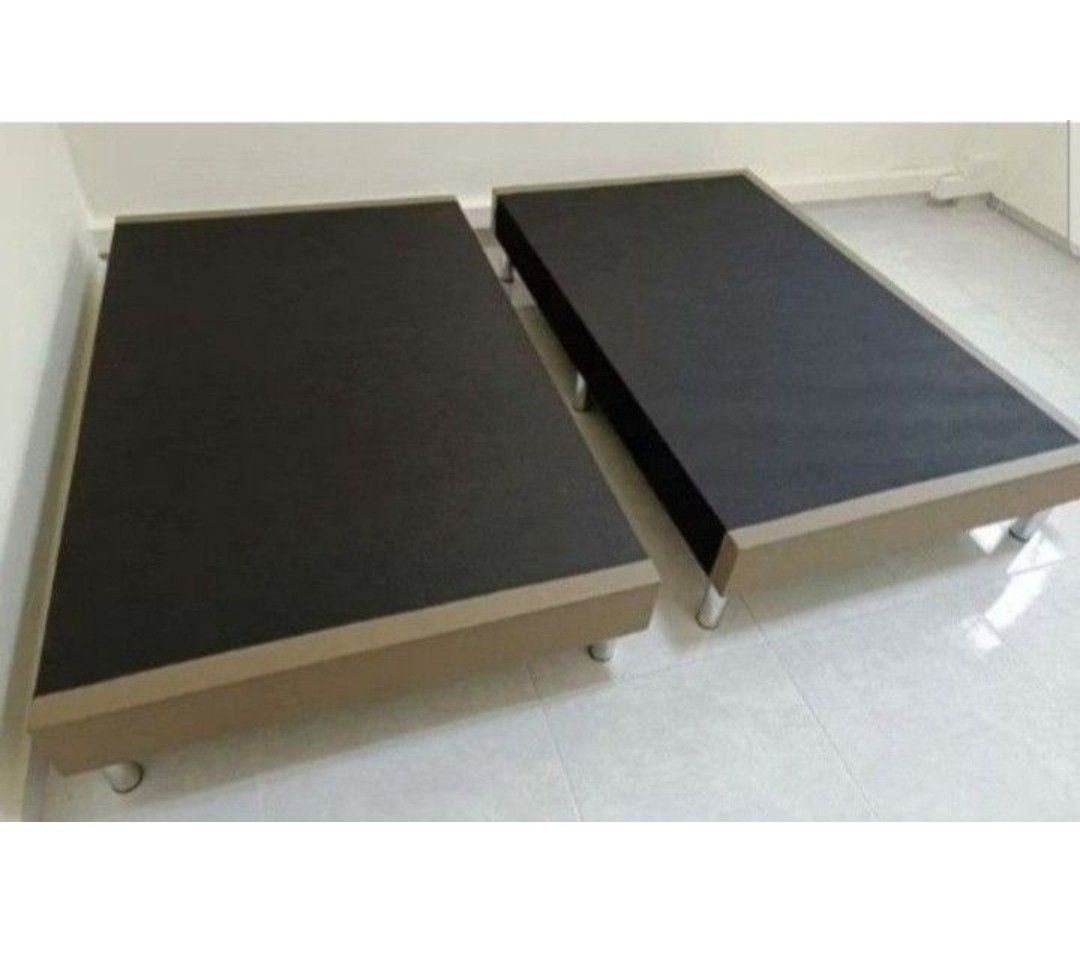 [No headboard] Promo left 2 each - Single I Super Single I Queen I King Divan Bed frame (Category: Bed Frames & Mattresses) located in Singapore. Submitted by furnishstudio (Listing ID 1435192576, Image 2). Description: Customisation +$100 S =$145 Ss=$175 Q=$199 K=$299 Brand New, Ready Stock, FreeDelivery: 3-5working days. Full payment before delivery **** T&Cs apply. Pls read General Terms and Policies as stated in Carousell Bio.