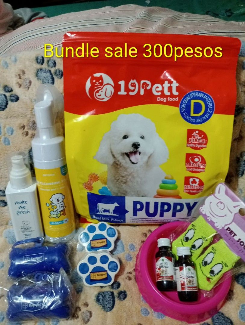 PET Bundle sale (Category: Health & Grooming) located in Quezon City. Submitted by biancabam012 (Listing ID 1435254374, Image 2). Description: pet food and grooming essentials all bnew bundle sale from 300 to 350.