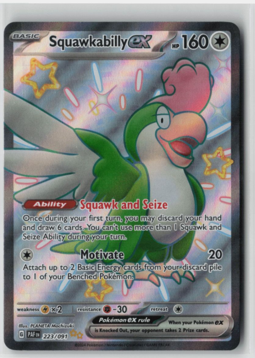 Pokemon - Squawkabilly ex - 223/091 SV: Paldean Fates - Shiny Ultra ...