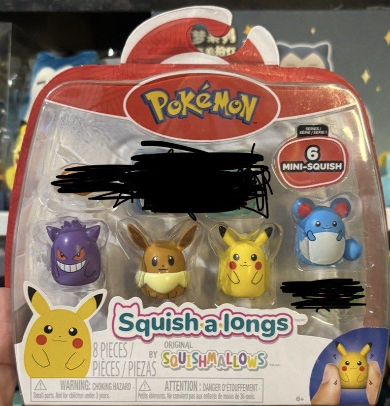 POKEMON SQUISH-A-LONGS PIKACHU GENGAR MARILL EEVEE (Category: Character Goods) located in Gumaca. Submitted by brianpaul015 (Listing ID 1435290723, Image 1). Description: POKEMON SQUISH-A-LONGS GENGAR -300 MARILL- 300 EEVEE- 300 SET OF 3 - 700.