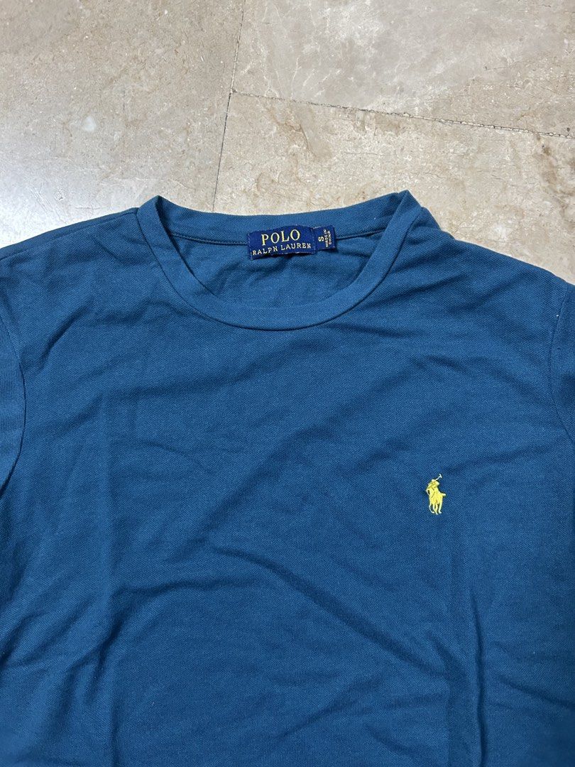 Ralph Lauren Teal T-shirt (Category: Tshirts & Polo Shirts ) located in Rizal. Submitted by b_nssss (Listing ID 1435316883, Image 1). Description: Unsure if authentic RL Shirt (can send more pics for verification) Size: Small 24x16 inch .
