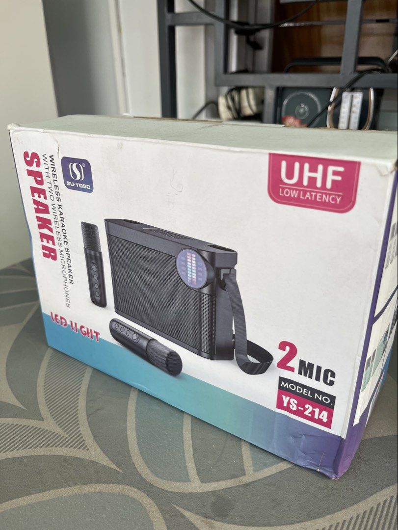 Portable Bluetooth Karaoke (Category: Soundbars, Speakers & Amplifiers) located in Quezon City. Submitted by sefgard0707 (Listing ID 1435297181, Image 1). Description: Su-Yosd Portable Bluetooth Karaoke Pink colored Antipolo 800 .