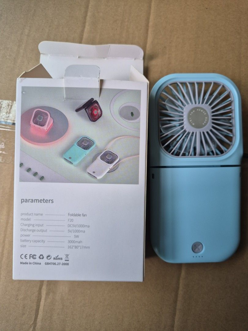 Portable Rechargeable Fan - Blue