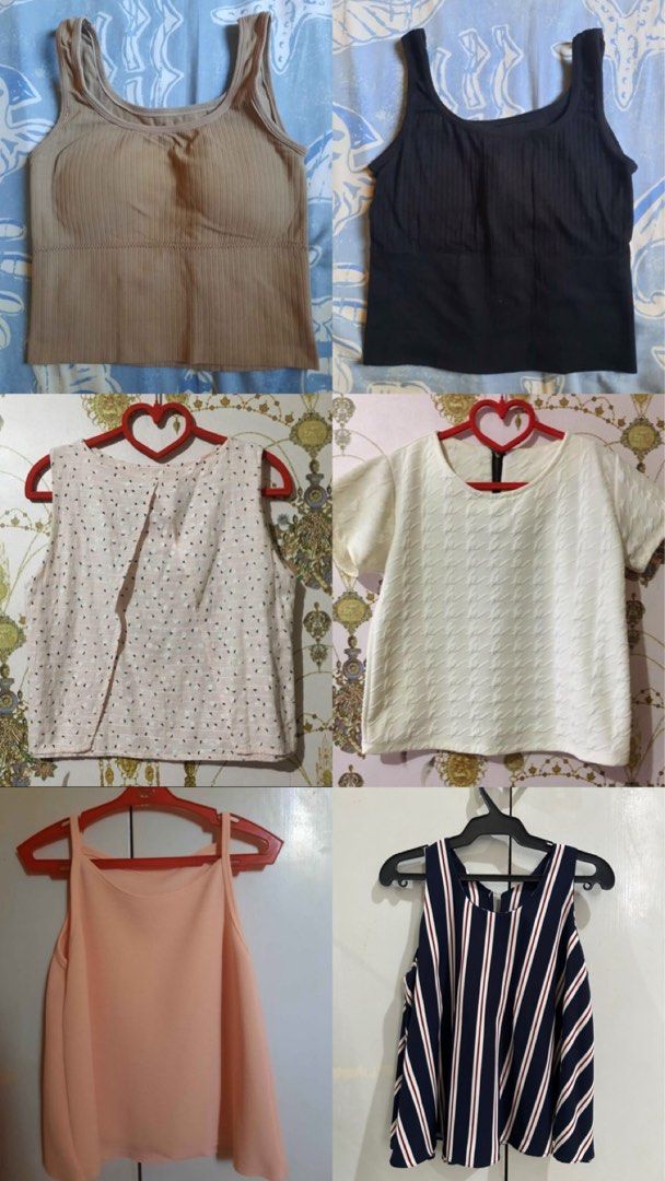 Preloved Sleeveless tops TAKE ALL (Category: Others Tops) located in Mandaluyong City. Submitted by rosefran (Listing ID 1435221924, Image 1). Description: Preloved Sleeveless tops TAKE ALL - Size: Free Size (Can fit small) - Price: 200 (negotiable) - RFS: decluttering 🧾Payment through GCash/Maya/Fund transfer BPI 📍Location: Mandaluyong 🤝 Can do meet ups in Shaw Center Mall or SM Cherry Shaw 🚚 Shipping to be shouldered and arranged by buyer �
