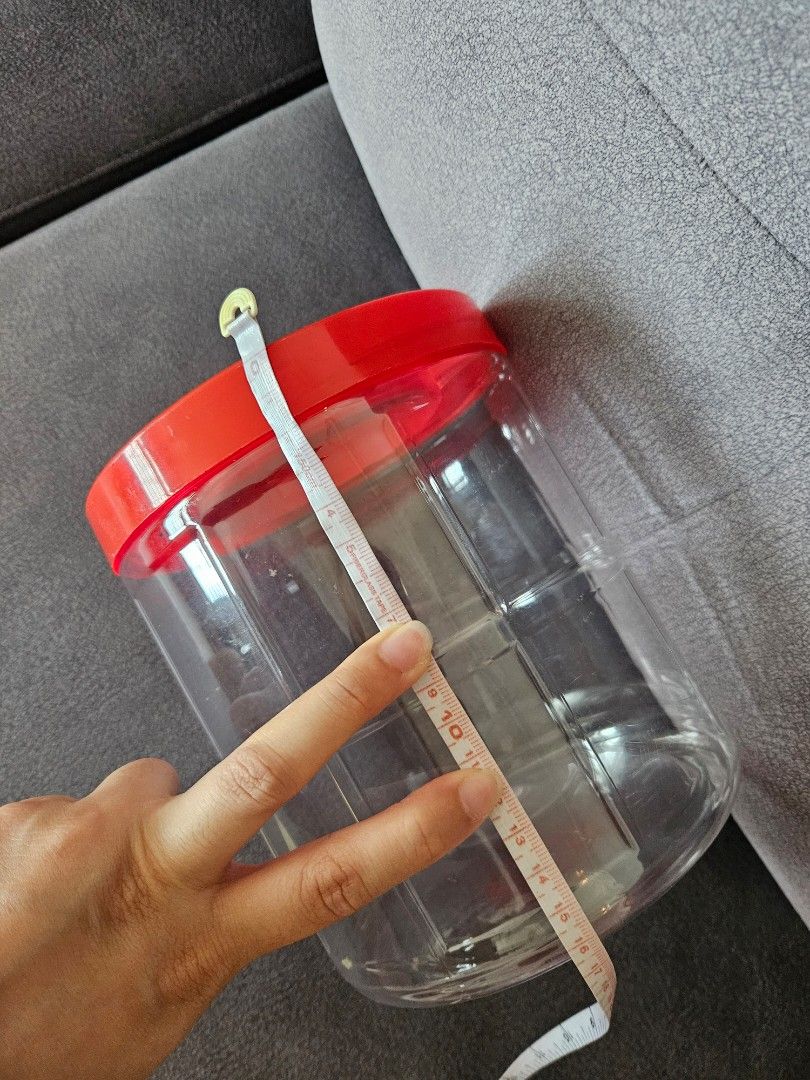 Red Plastic Round Clear Storage Jars with Handles441269120769075203