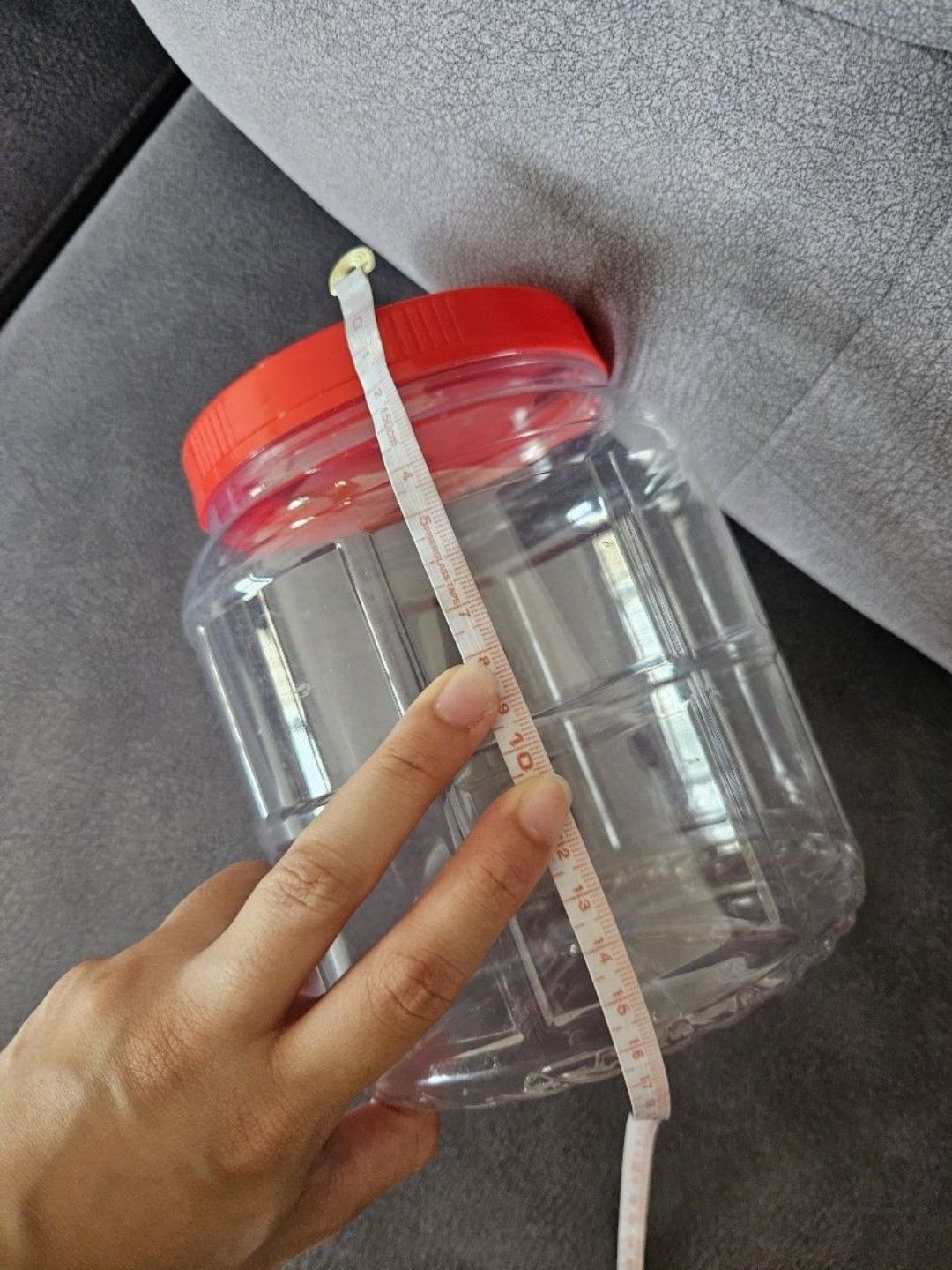 Red Plastic Round Clear Storage Jars with Handles441269120769075205
