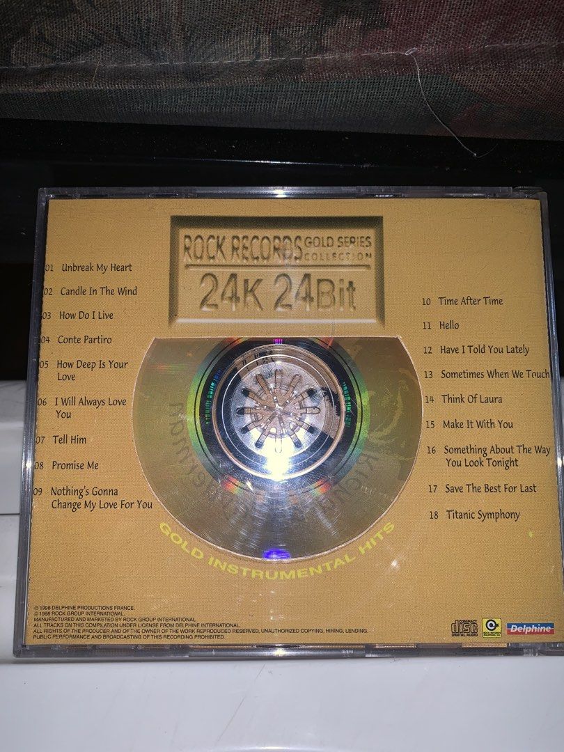 Richard Clayderman Gold Instrumental Hits (Category: CDs & DVDs) located in Valenzuela. Submitted by moonlightperks (Listing ID 1435256409, Image 3). Description: - Richard Clayderman Gold Instrumental Hits CD. - Features a collection of beautiful instrumental piano music. - Perfect for fans of Richard Clayderman or instrumental music. - A great addition to any music collection..