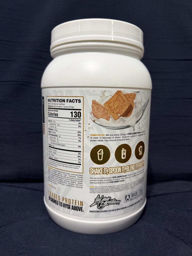 RYSE Loaded Protein Cinnamon Toast (Category: Sports & Fitness Nutrition) located in Manila. Submitted by borisharvey24 (Listing ID 1435205123, Image 2). Description: Ryse Whey Cinnamon Toast 2lbs 27 Servings RFS: Still have whey in use Expiration: June 2027 Location: Malabon or SM North QC (Saturdays).
