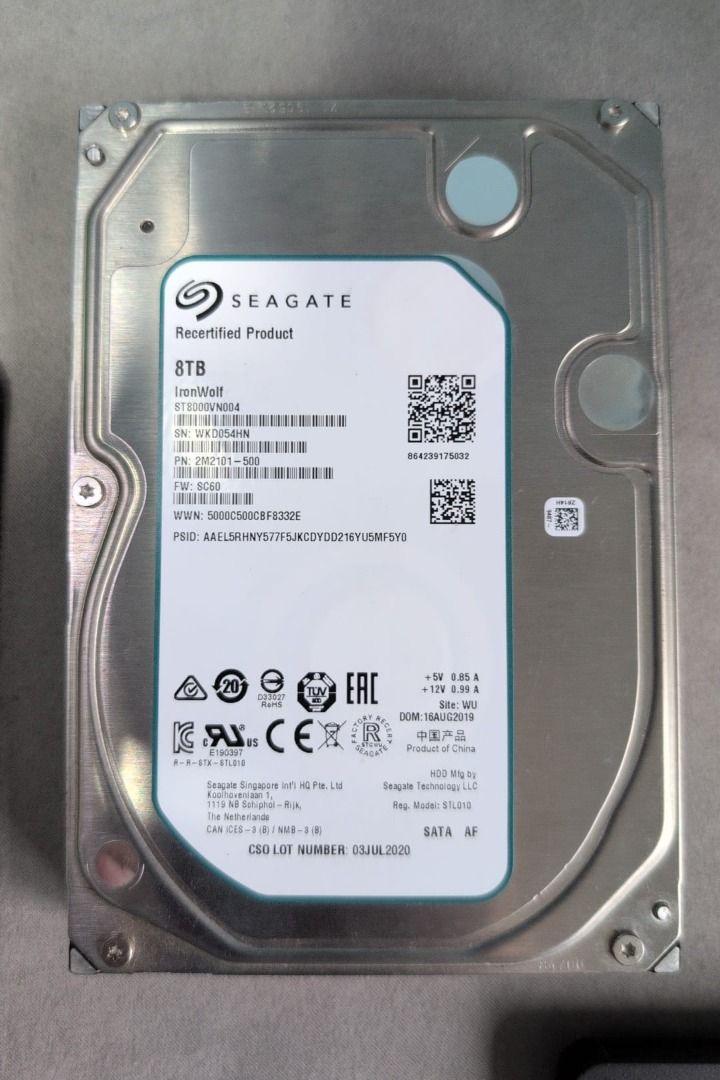 Seagate IronWolf 8TB NAS HDD (7200 RPM / 256MB Cache)