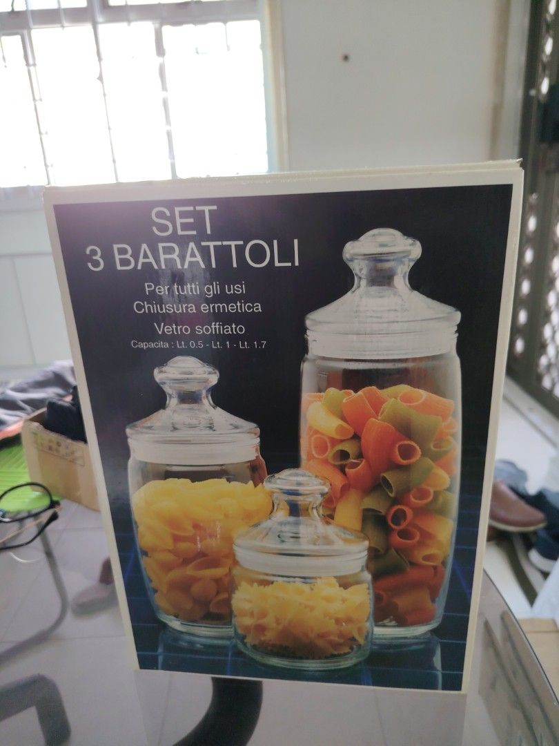 Set of 3 Glass Storage Jars