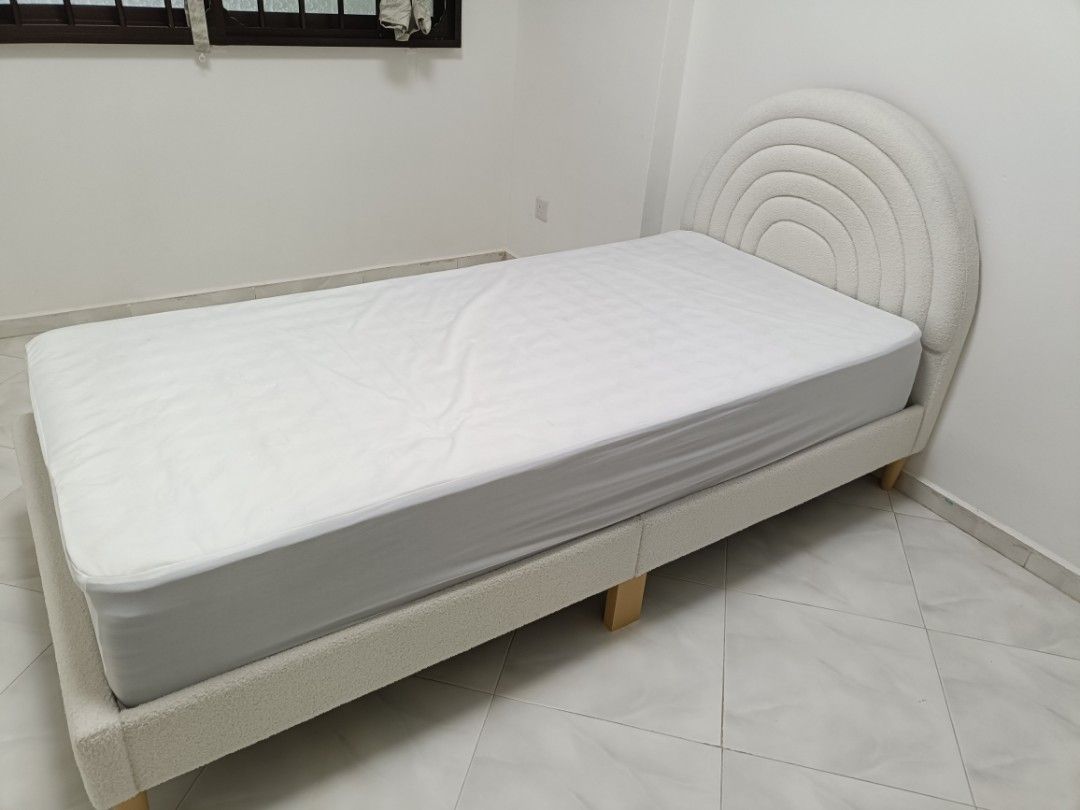 Single Bed Frame and Mattress