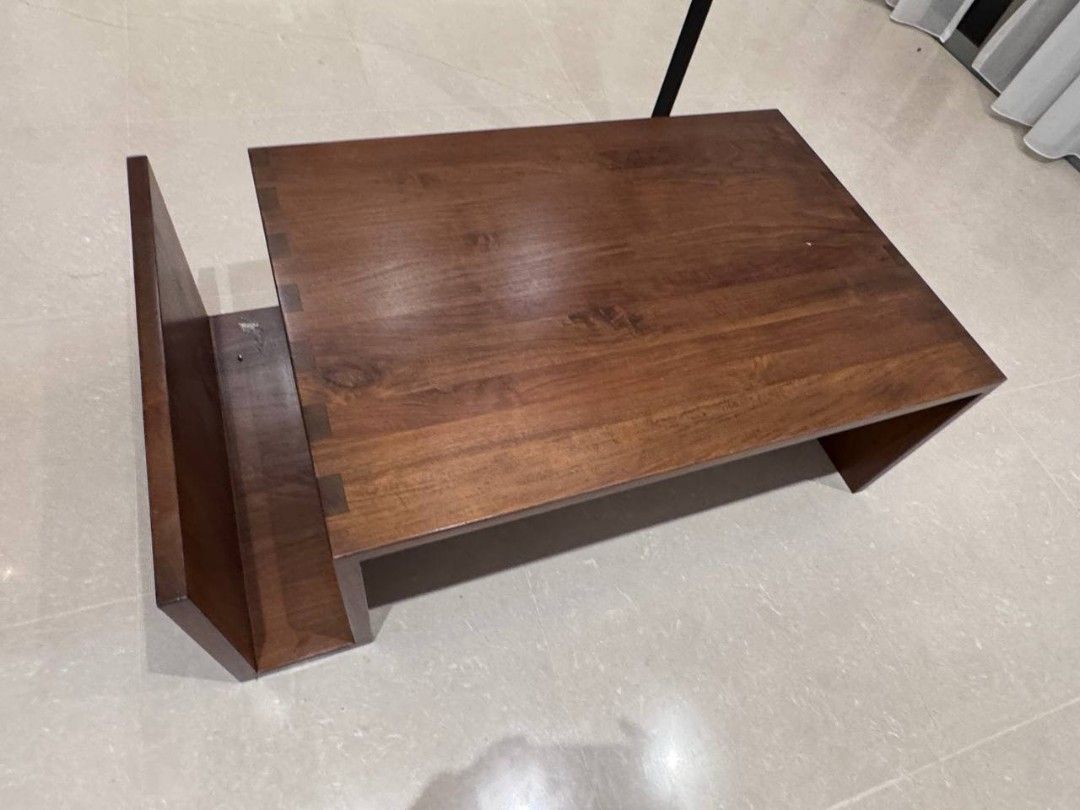 Solid Wood Coffee Table with Magazine Rack