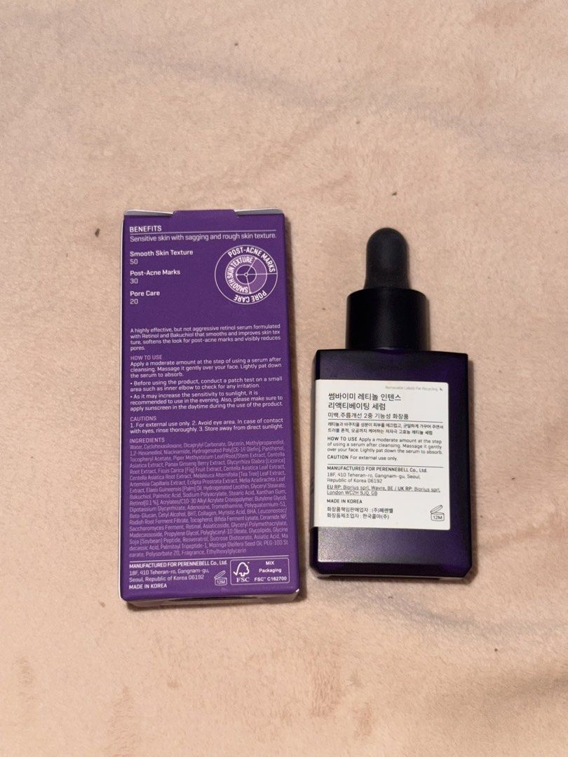 Some By Mi Retinol Reactivating Serum (Category: Face Care) located in Manila. Submitted by jvee_05 (Listing ID 1435246103, Image 2). Description: Some By Mi Retinol Intense Reactivating Serum - Konti lang nagamit, 80% amount left No lowballs. Last price posted..