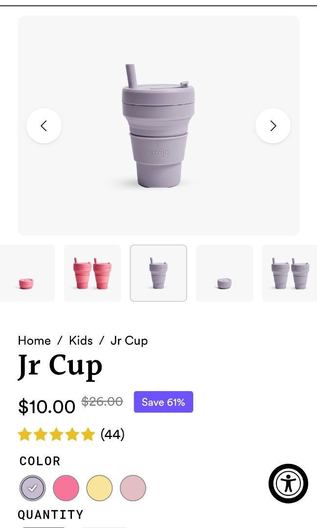 Stojo Collapsible Cup with Straw - 8oz/250ml441276169129175042