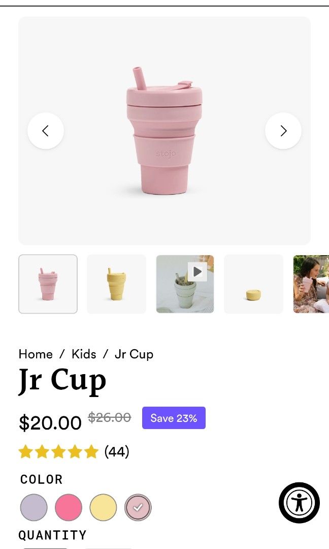 Stojo Collapsible Cup with Straw - 8oz/250ml441276169129175041