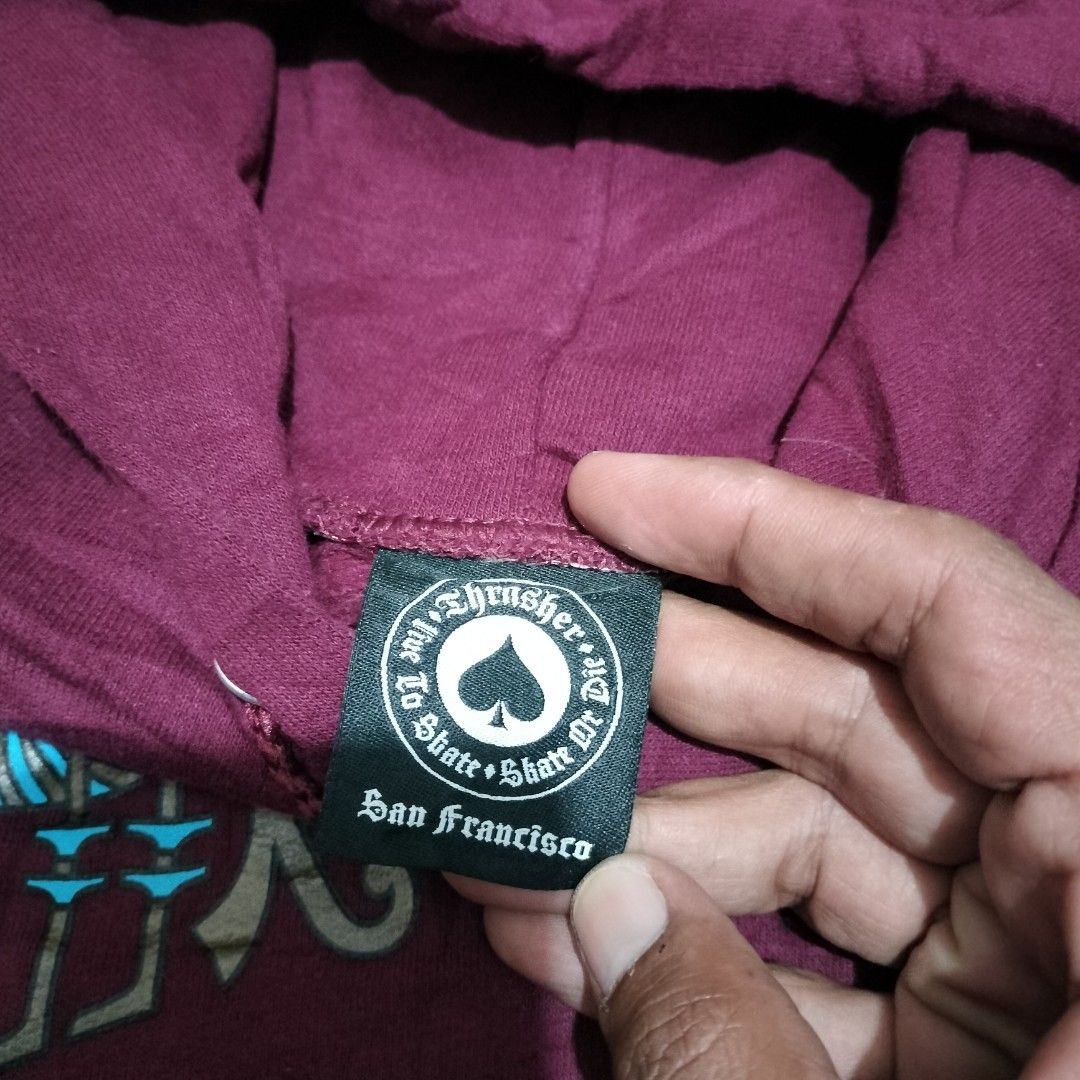 THRASHER HIEROGLYPHIC HOODIE (Category: Hoodies) located in Sariaya. Submitted by social_animalz (Listing ID 1435311394, Image 3). Description: 20.5 x 24.5 needs washing only shipping fee is not included.