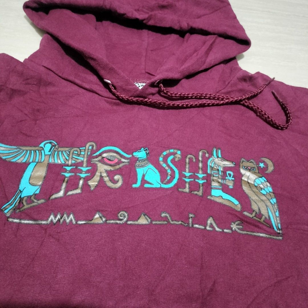 THRASHER HIEROGLYPHIC HOODIE (Category: Hoodies) located in Sariaya. Submitted by social_animalz (Listing ID 1435311394, Image 2). Description: 20.5 x 24.5 needs washing only shipping fee is not included.