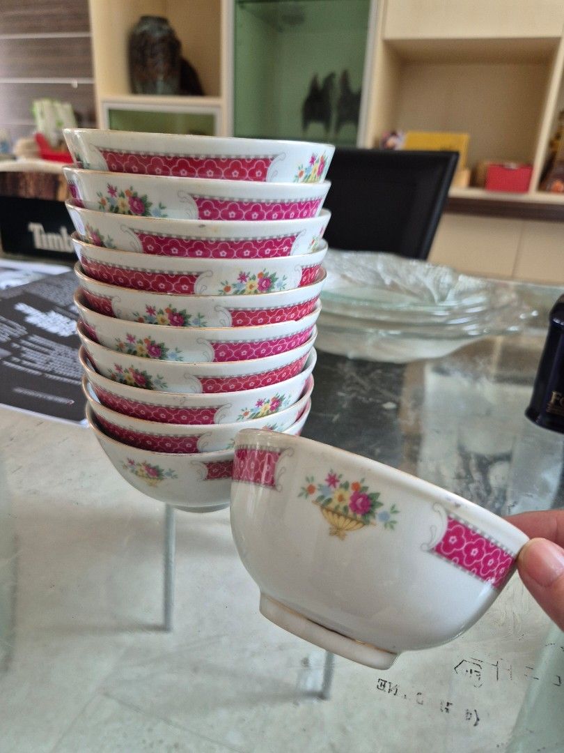 Vintage Floral Porcelain Bowls