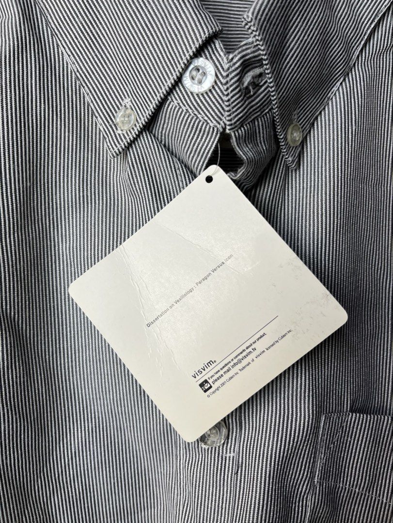 Visvim Pinstripe Button Down Polo Long Sleeve (Category: Formal Shirts) located in Cabanatuan. Submitted by cabsygoods (Listing ID 1435231298, Image 3). Description: Visvim Pinstripe Button Down Polo Long Sleeve Dimes 22 x 29 inches Very good condition No issue Color rate 9/10 Dm to purchase! 📩.