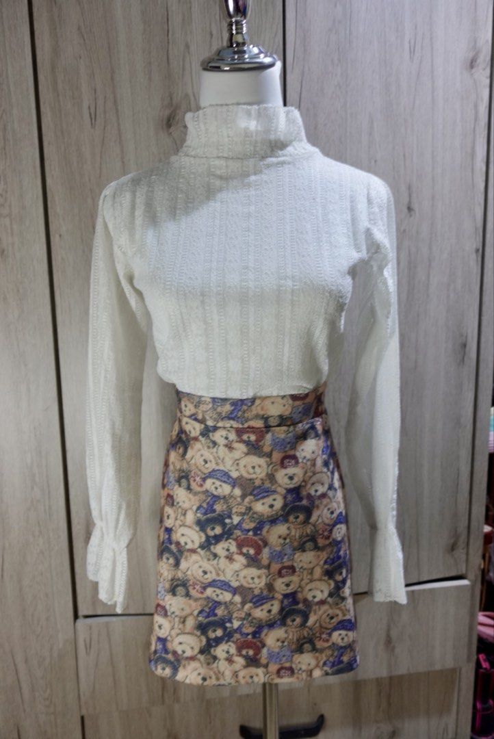 White Lace Top (Category: Blouses) located in Cavite. Submitted by archimage (Listing ID 1435197163, Image 1). Description: - White lace top with long sleeves and high neckline. - Perfect for a casual and stylish look. - I used this for my lolita inner wear! - no flaws - skirt also for sale - buy set for 200.