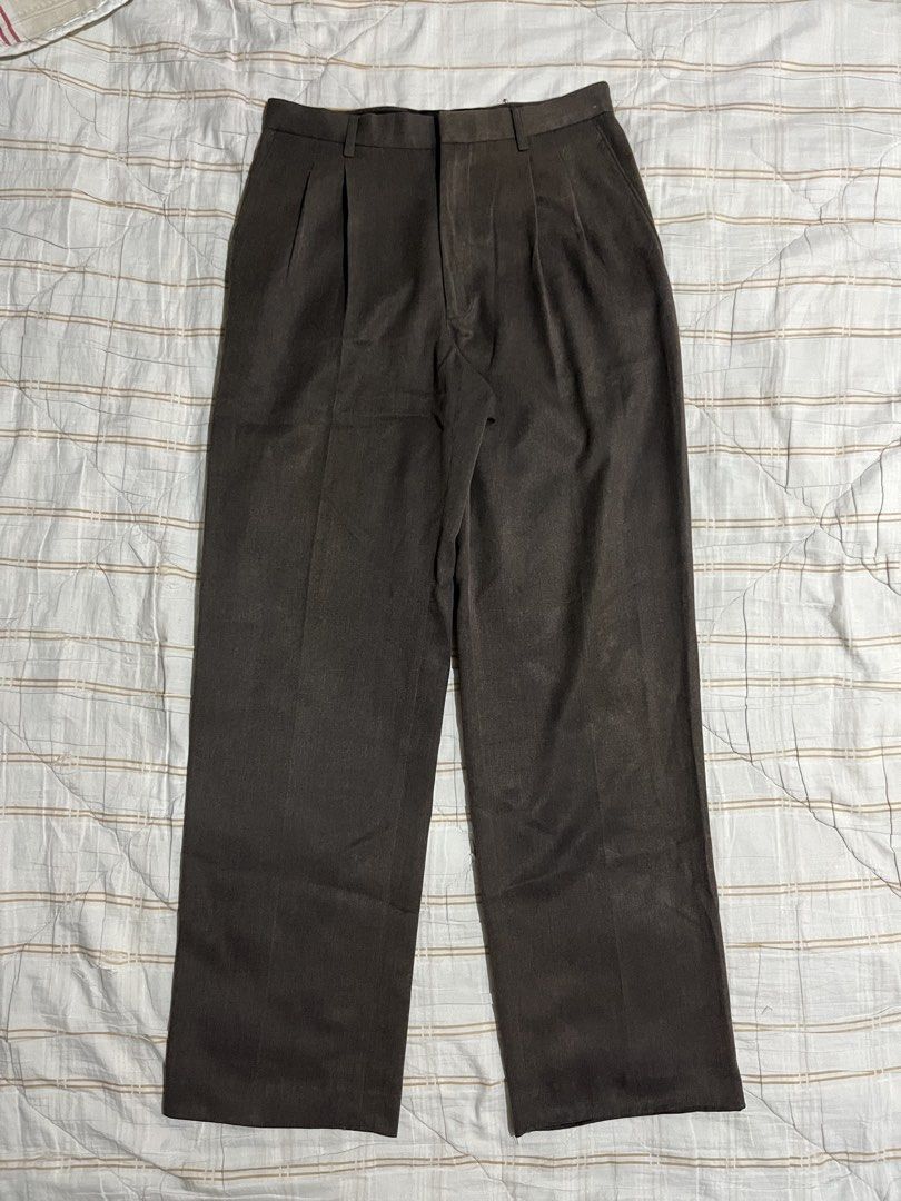 Wide Pleated Trousers (Category: Trousers) located in Marikina City. Submitted by dopaaaa (Listing ID 1435280000, Image 1). Description: Wide Pleated Trousers Dimes: Length - 40.5’ Waist - 29’ Leghole - 9’ Color may vary due to lighting..