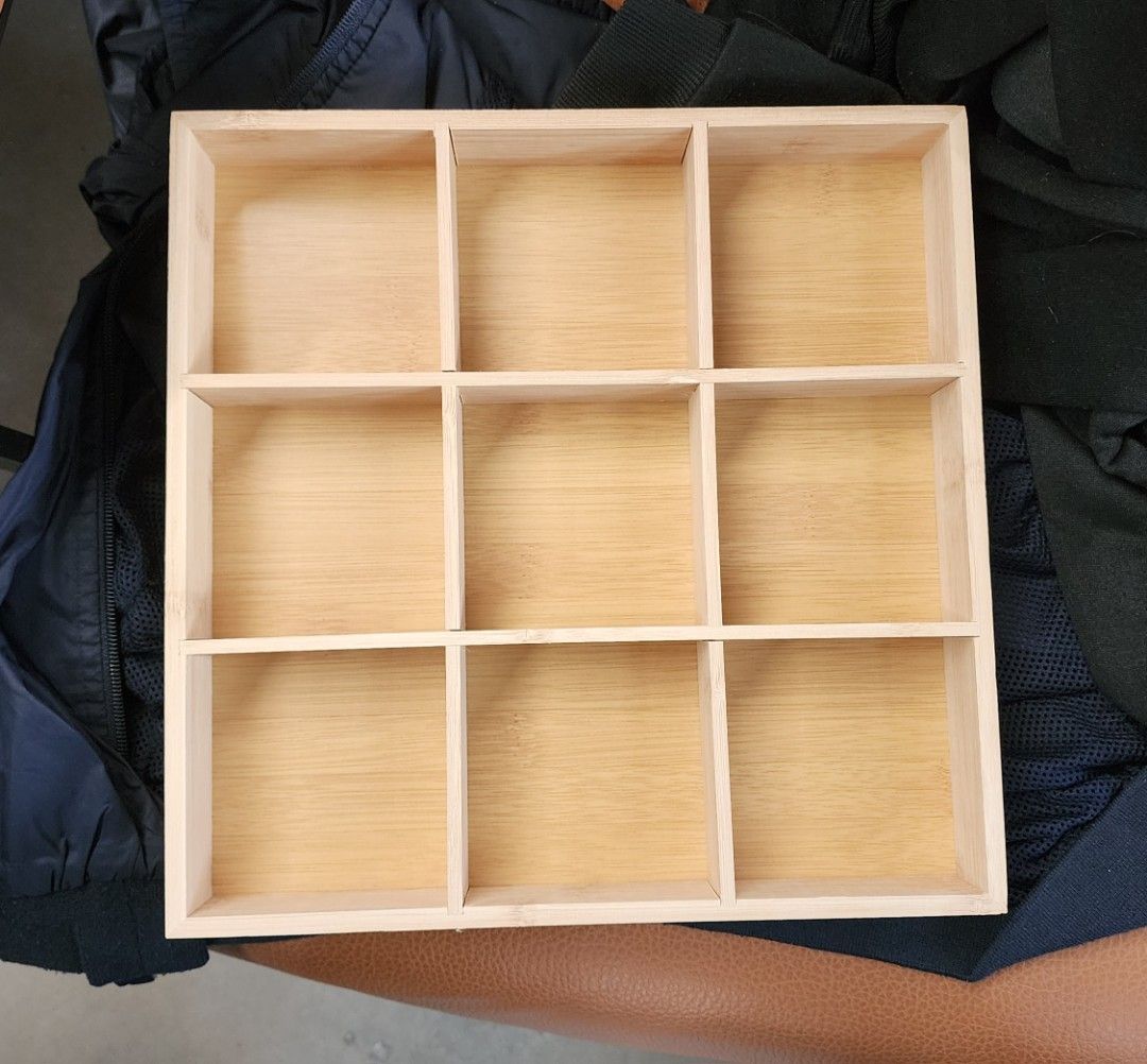Wooden Organizer Tray - 9 Compartments