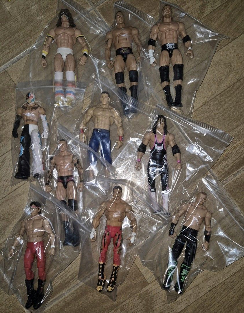 WWE Elite Figures (Category: Figurines & Statues) located in Caloocan City. Submitted by jheguadalupe (Listing ID 1435231528, Image 1). Description: SET ONLY Ultimate Warrior The Rock Triple H Rey Mysterio John Cena Bret "The Hitman" Hart Randy Orton Eddie Guerrero Road Dogg Ricky "The Dragon" Steamboat Displayed in a glass cabinet Payment through PS Bank or GCash Lalamove, Grab or JNT Shipping Amparo, North Caloocan.