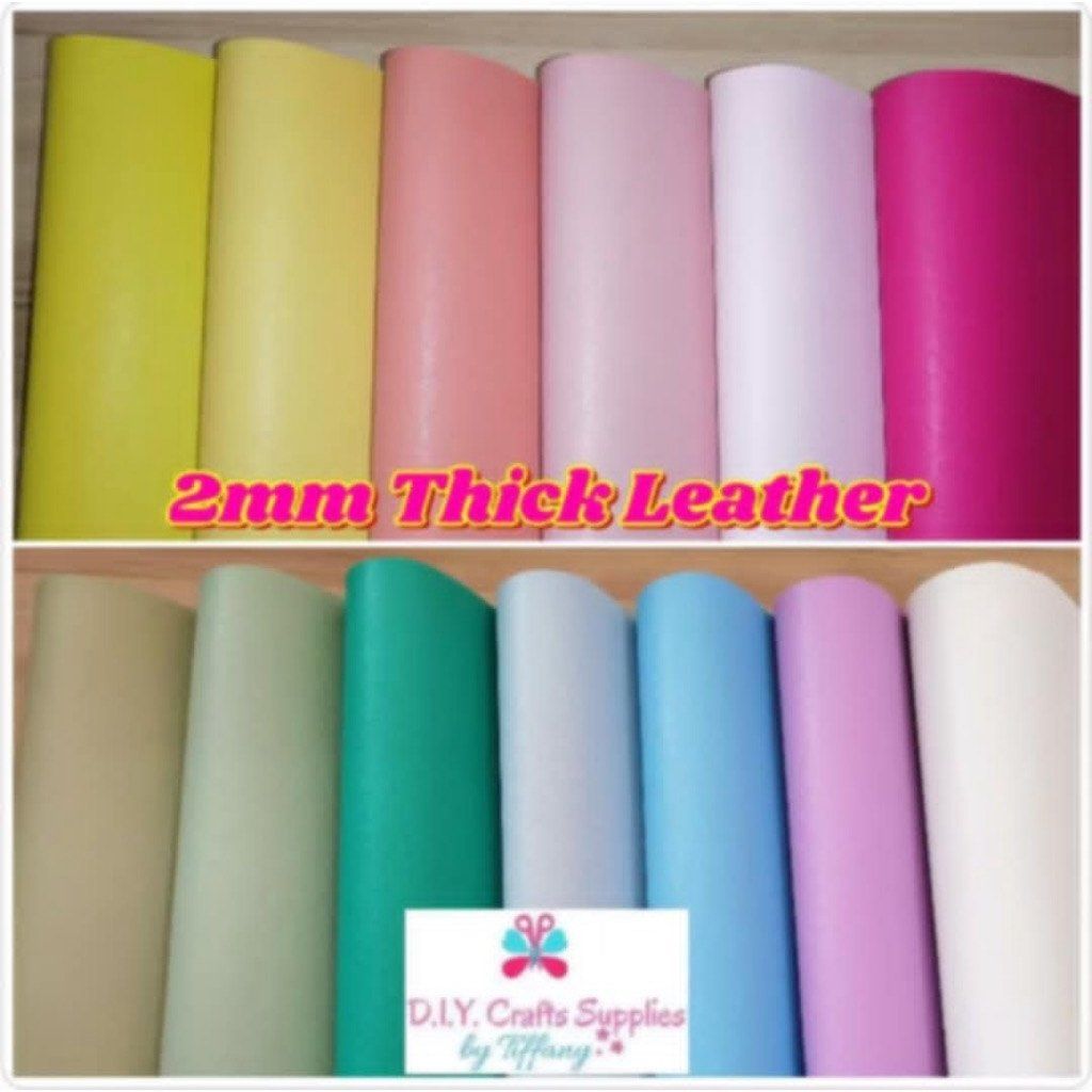 4 yards assorted colors - 2mm Leather Suede Backing (Category: Craft Supplies & Tools) located in Quezon City. Submitted by andreasy2 (Listing ID 1430149118, Image 1). Description: High-quality 2mm thick leather sheets with suede backing, perfect for DIY crafts. TAKE ALL (Baby pink, Black, Lavender, Light Blue) FOR 450. each sheet is 17x36 inches. RFS: bought to make journal covers but tinamad hahaha.