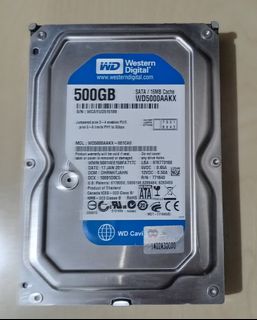2 WD 500GB Hard Drives (1 functional, 1 faulty) Sold