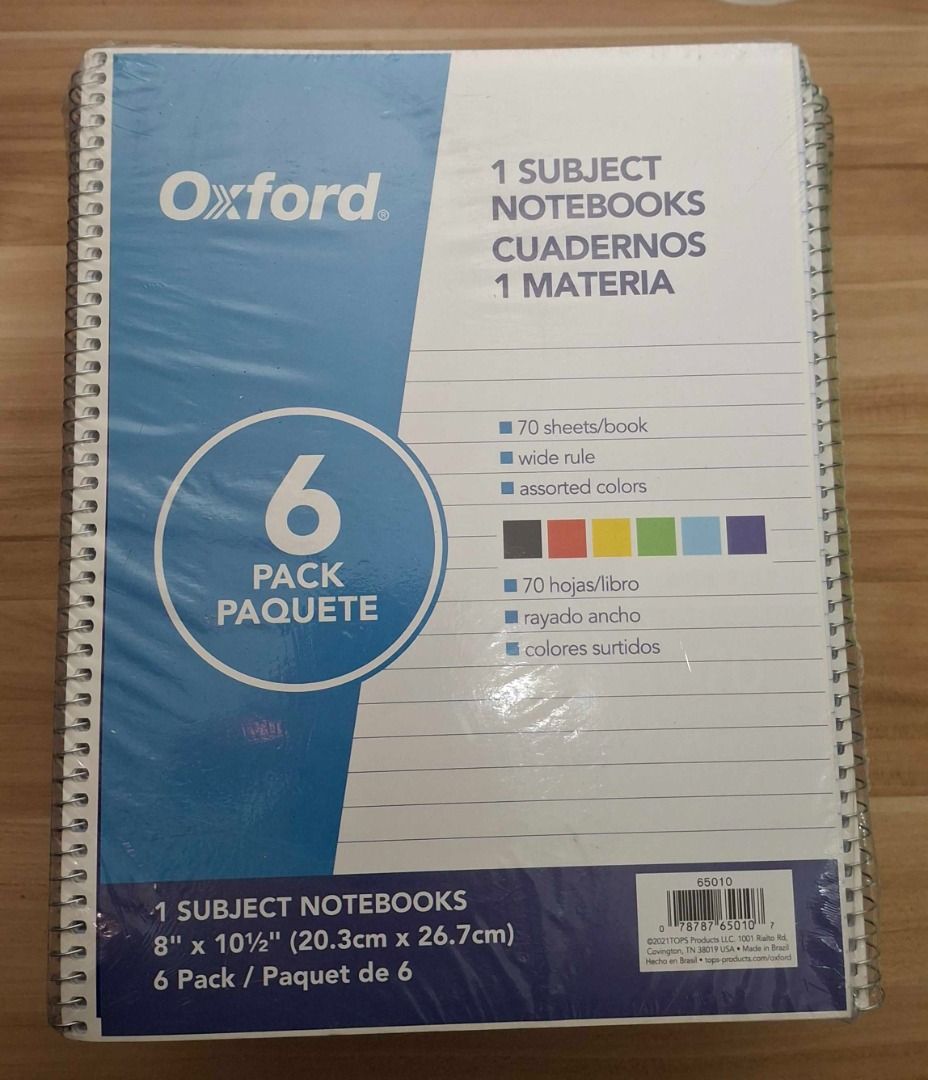 4 Oxford Subject Notebooks 6-Pack (Total 24 notebooks) (Category: Stationery & School Supplies) located in Baguio. Submitted by declutter_scarlet (Listing ID 1430177858, Image 1). Description: Take all Four 6-pack Oxford Notebooks Free shipping Location: Baguio City DM me for more info Check out my profile for more listings.