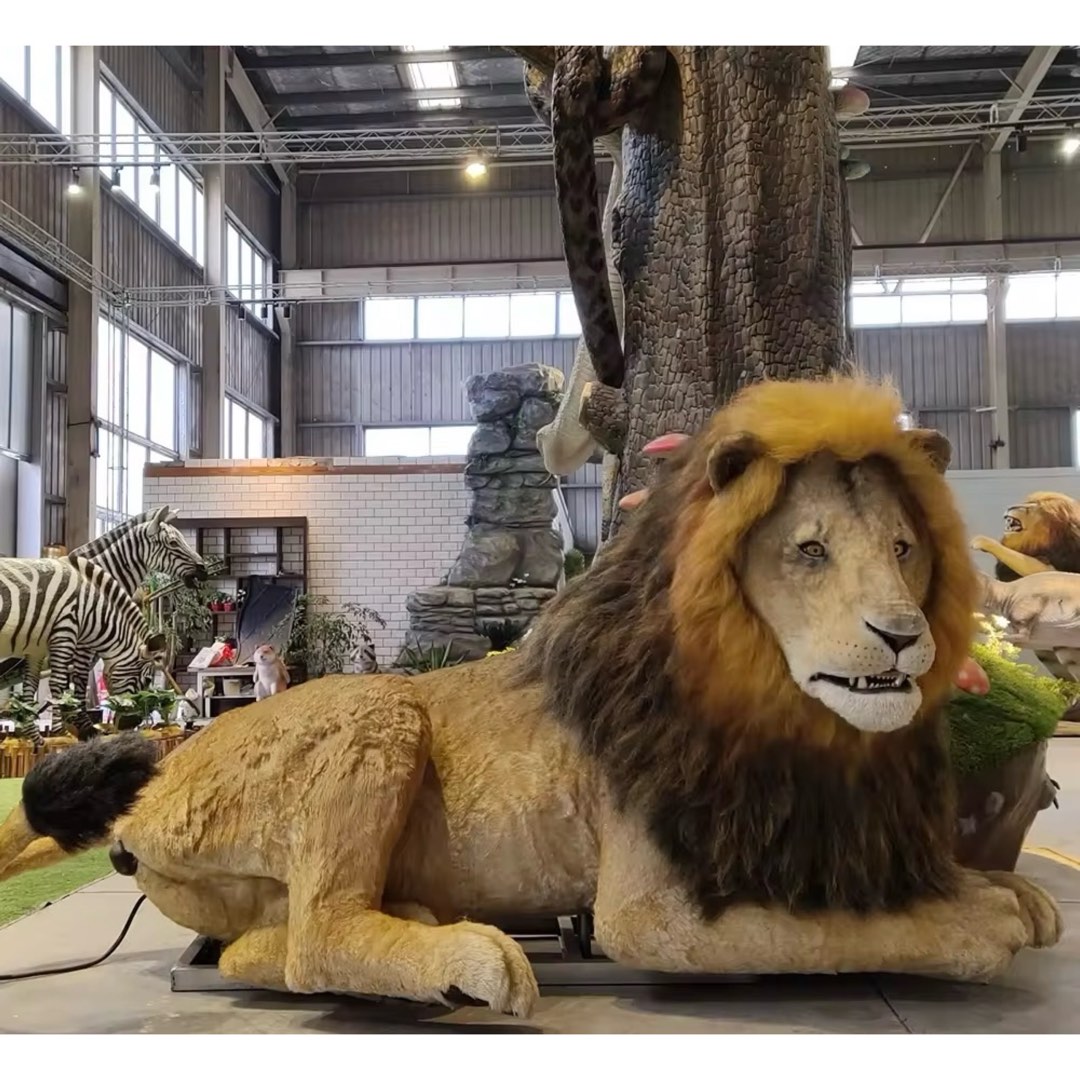 9.1ft 2.8m Animatronic Lion Animal Model Robotic Mechanical Decoration ...