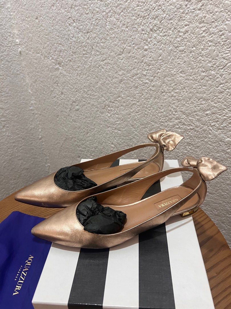 Aquazzura flats size39 (Category: Flats & Sandals) located in Naga. Submitted by emteedee (Listing ID 1430103306, Image 1). Description: Size39 or 25.5cm Complete inclusions with box and unused shoe bag minimal flaw, unnoticeable pls see photos.