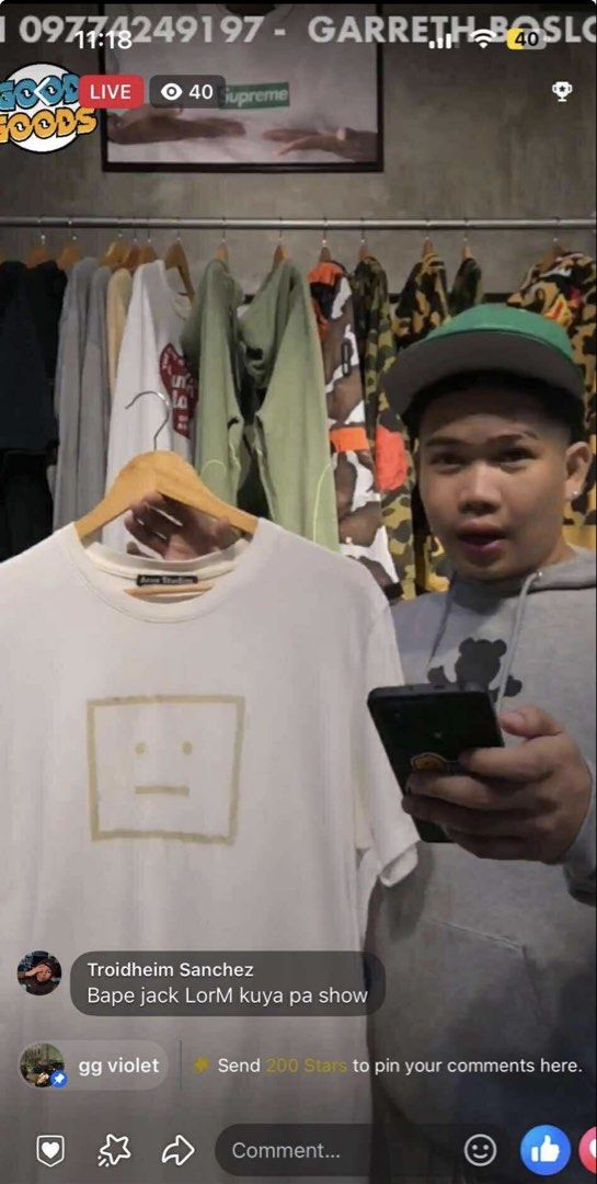 (Authentic) Acne Studios Face T-shirt (Category: Luxury Apparel) located in Cavite. Submitted by kumbin (Listing ID 1430211733, Image 1). Description: Acne Studios Shirt (100% legit) Bought from Good Goods/Boss Idol so we can guarantee the authenticity Dimensions: 19.5 by 28.5 (M on tag) Issue: None Condition: 9.5/10 great +sf Shipping via J&T.
