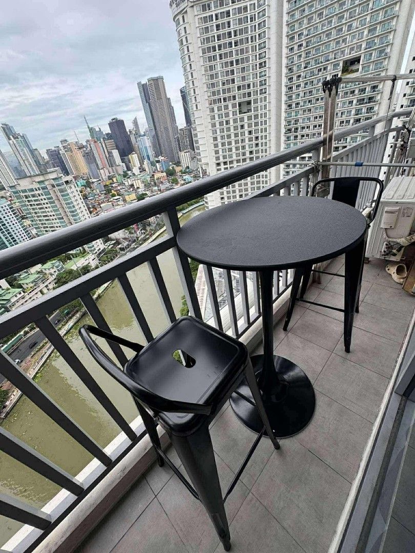 Tolix high chairs and cocktail table (Category: Tables & Sets) located in Manila. Submitted by zealriver.a645b0 (Listing ID 1430077132, Image 1). Description: Tolix High Chairs with Cocktail Table Set Upgrade your space with this modern Tolix high chair and cocktail table set. Perfect for balconies, cafés, bars, and small dining spaces. The round cocktail table pairs perfectly with the stylish Tolix high chairs, creating a sleek and minimalist lo