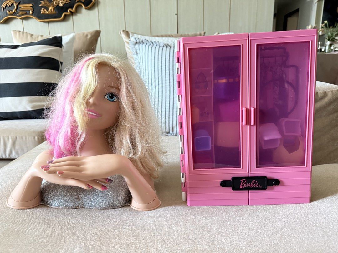 Barbie Styling Head and Closet (Category: Kids Toys) located in Makati City. Submitted by Vian1031 (Listing ID 1430039428, Image 3). Description: Barbie closet to store Barbie/ LOL doll clothes. Style hair with Barbie head. Pick up in Makati. .