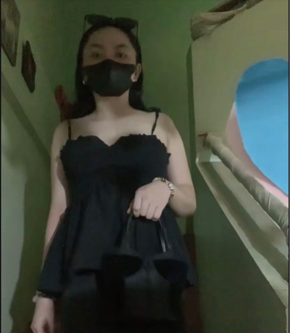 Black Strapless Peplum Top (Category: Sleeveless) located in Bacolod City. Submitted by girlydecluttering (Listing ID 1430173402, Image 2). Description: Elegant black with straps top with a sweetheart neckline and peplum design. Features a ruched bodice and a flared, asymmetrical hemline. Perfect for a night out or a special occasion. The top has a flattering silhouette and is made of a lightweight fabric..
