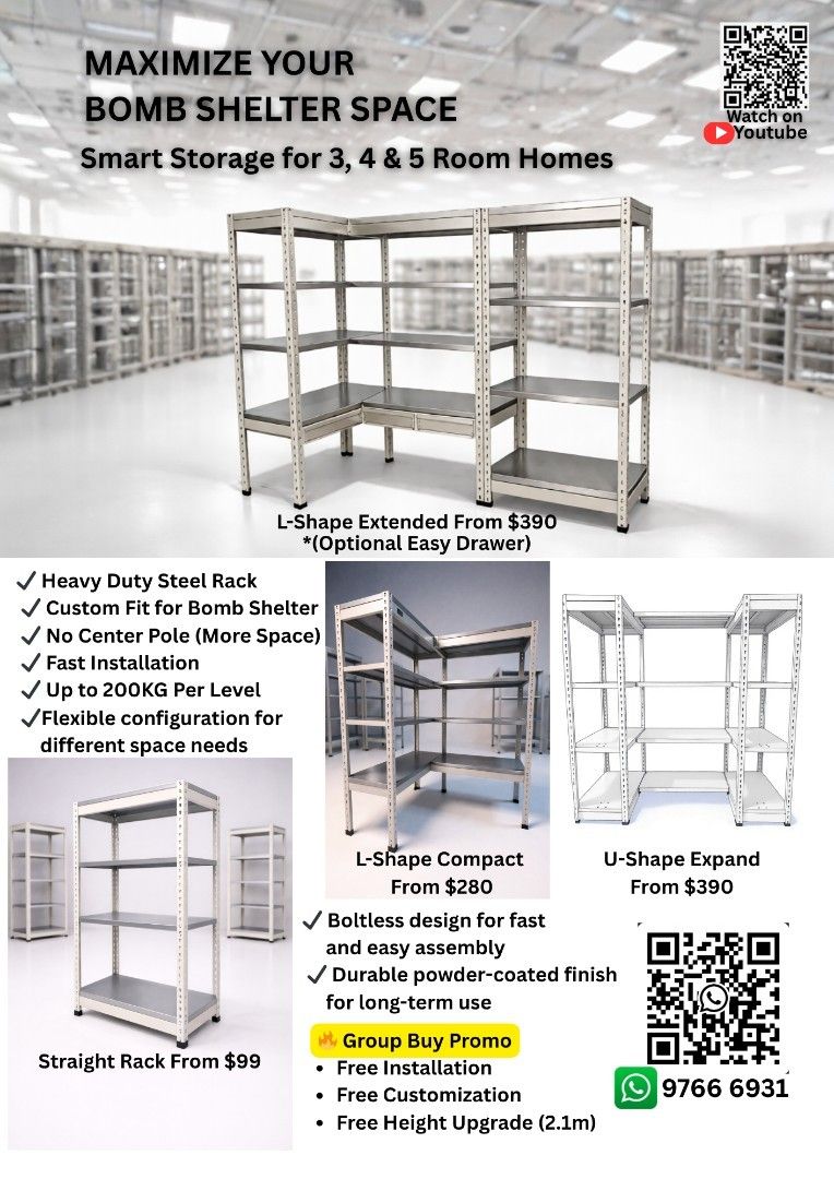 Shelter Rack Unit Bomb Shelter Smart Storage Racks - Various Sizes, Furniture & Home ...