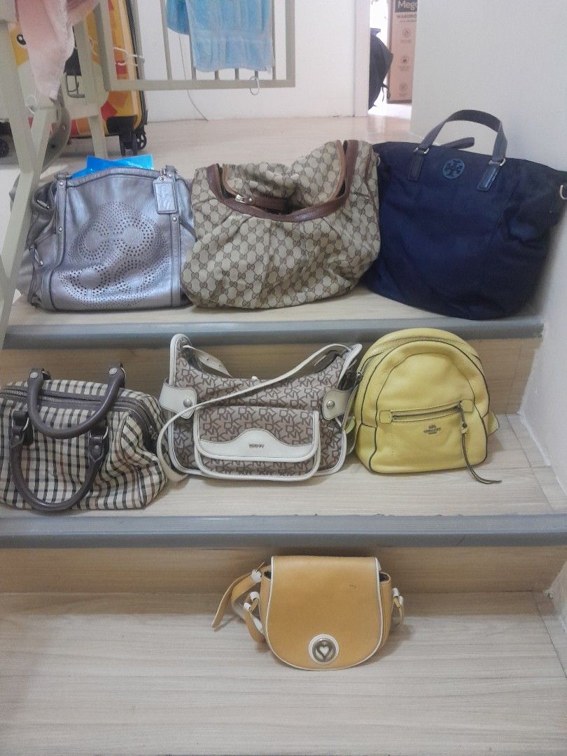 branded US bags (Category: Shoulder Bags) located in Angeles City. Submitted by declutterhub (Listing ID 1430061227, Image 1). Description: preloved branded bags, with signs of usage.please manage your expectation. coach yellow backpack/sling P1,000 coach gray 2 way bag size large P900 tory burch blue bag P1,200 dkny 2 way bag P600 daks doctors bag P500 gucci SOld.